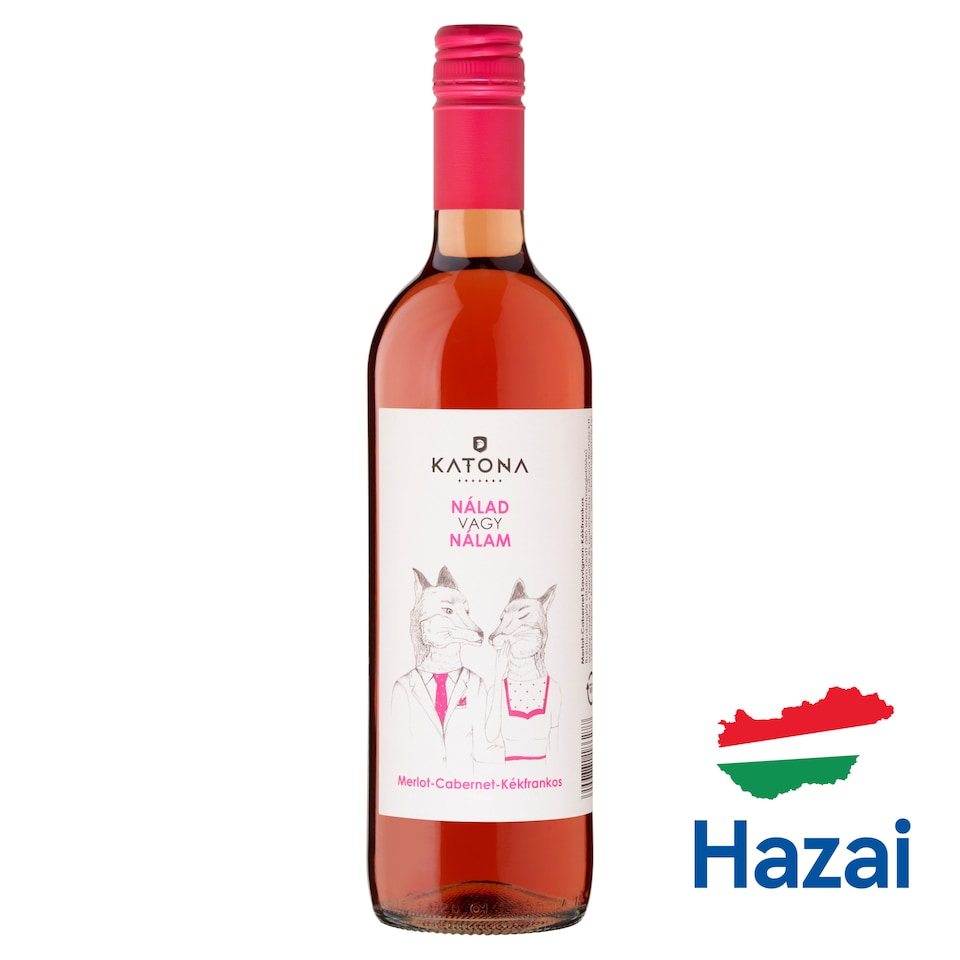 Katona Nálad Vagy Nálam Balatonboglár Merlot-Cabernet-Kékfrankos száraz rozébor 13% 750 ml 1. kép