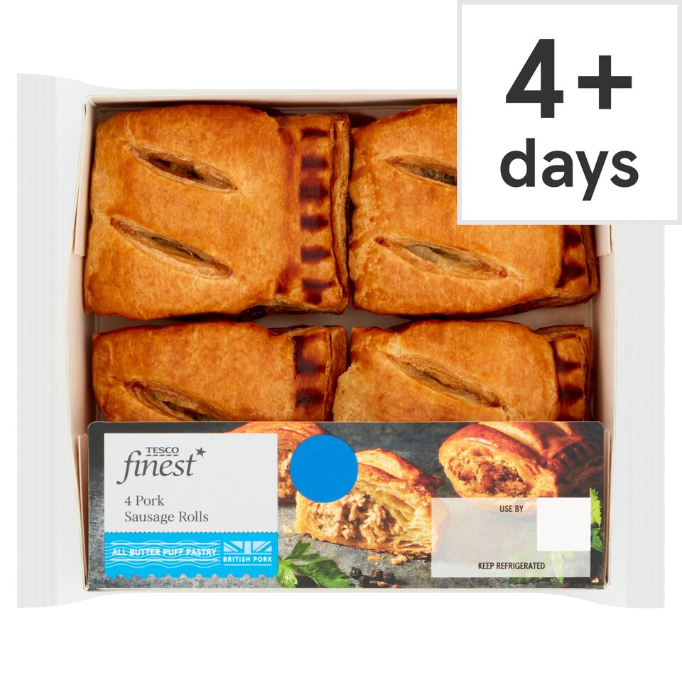 image 1 of Tesco Finest 4 Pork Sausage Rolls 188G