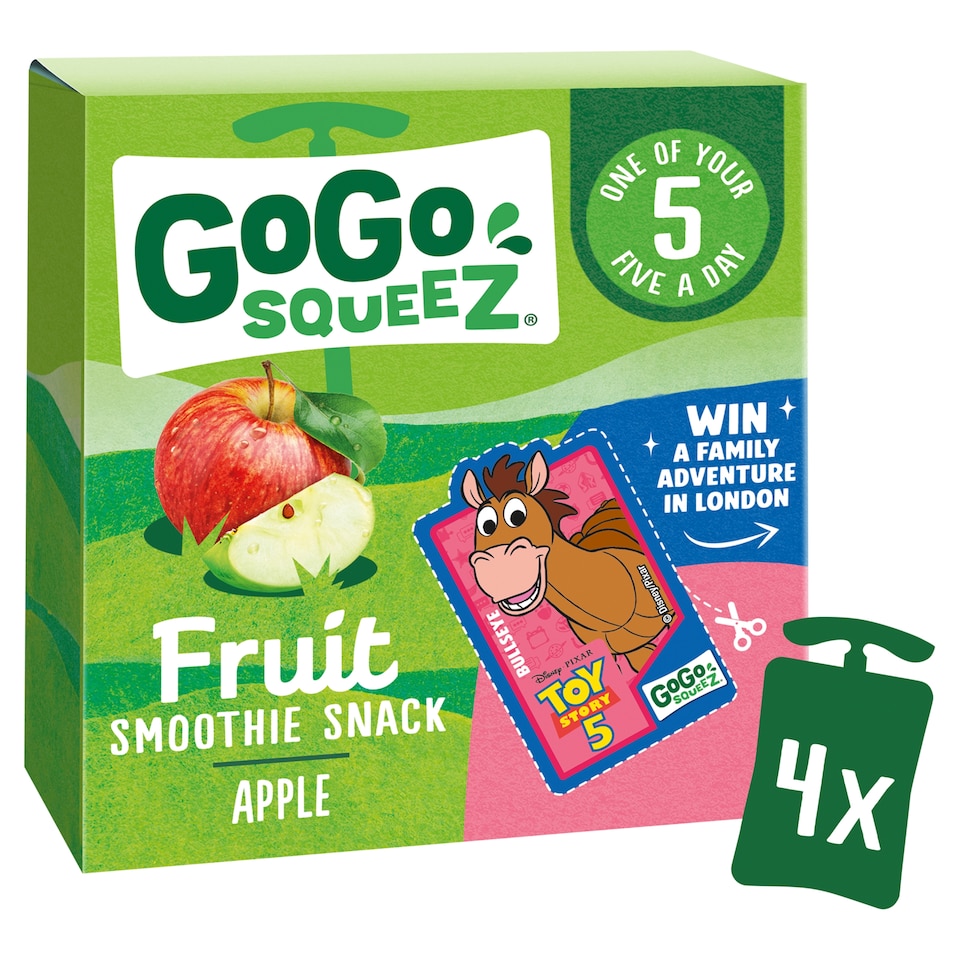 image 1 of GoGo squeeZ Fruit Smoothie Snack Apple 4X90g