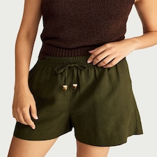 F&F Linen Rich Shorts in Khaki