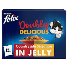 Felix Doubly Delicious Cat Food Meaty Selection 12X100g