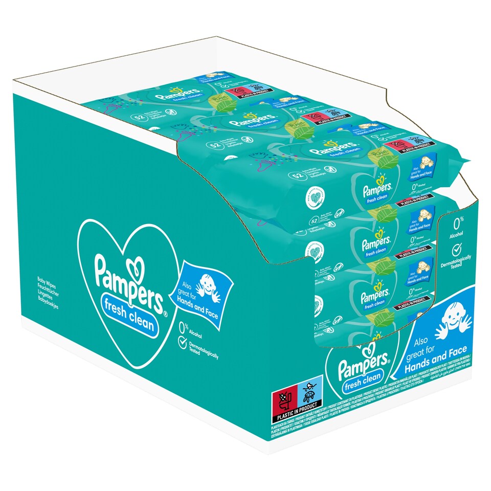 Pampers Fresh Clean Nedves Törlőkendő, 1 Csomag = 52 db  1. kép