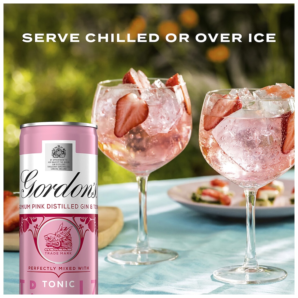 image 1 of Gordon's Premium Pink Gin & Tonic Can 5% Vol 4x250ml