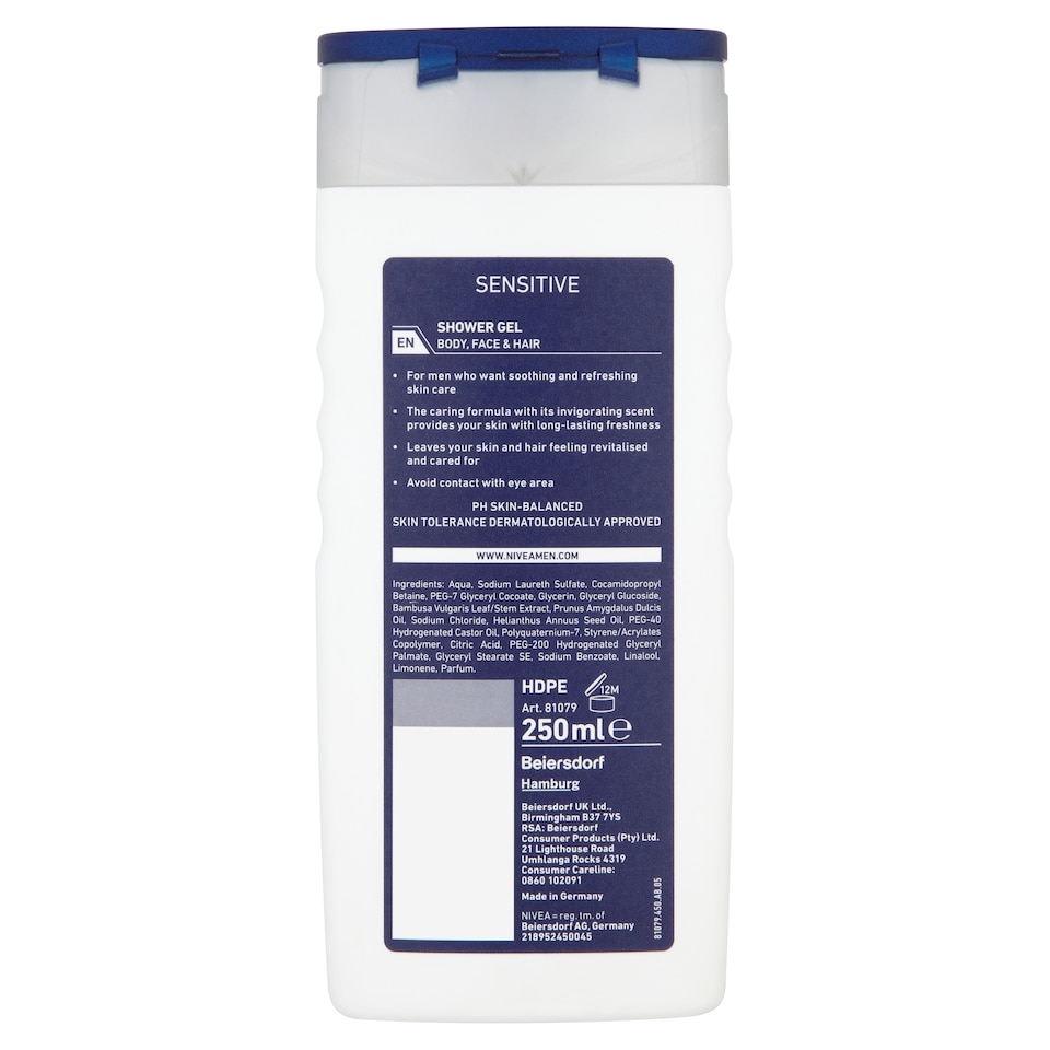 image 1 of NIVEA MEN Sensitive Shower Gel 250ml