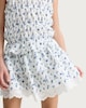 image 2 of F&F Girls Floral Print Broderie Hem Tiered Skirt in Multi White