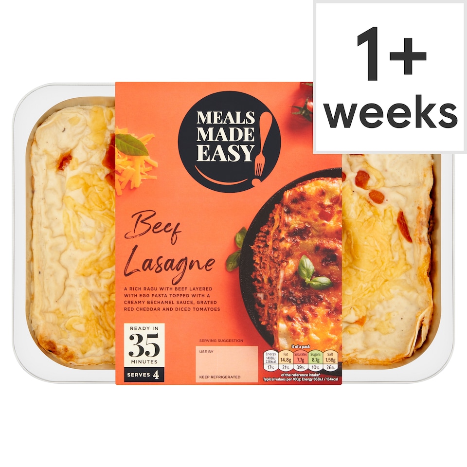Tesco Meals Made Easy Beef Lasagne 1Kg