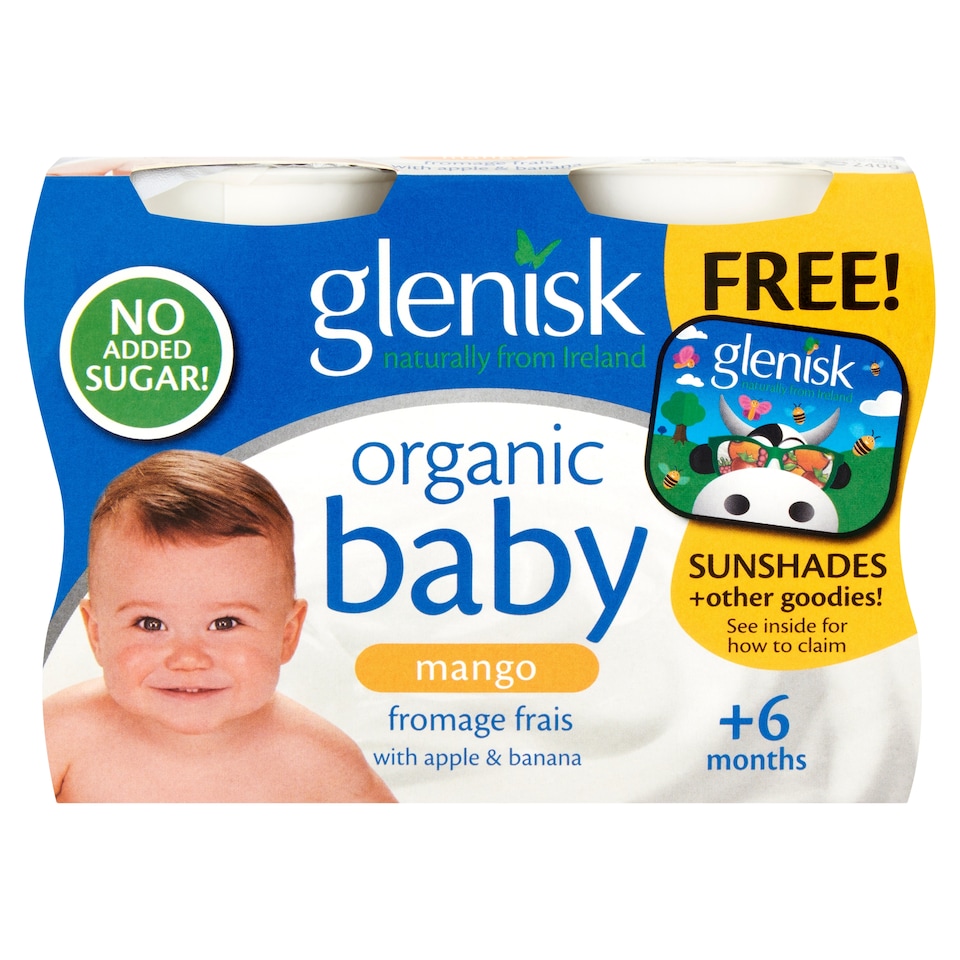 Glenisk Organic Baby Fromage Frais Mango Apple & Banana 4X60g