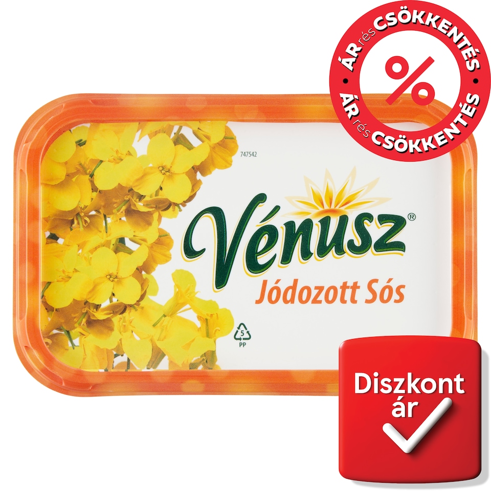 image 1 of Vénusz Salted Margarine with Iodized Salt and 60% Fat Content 450 g