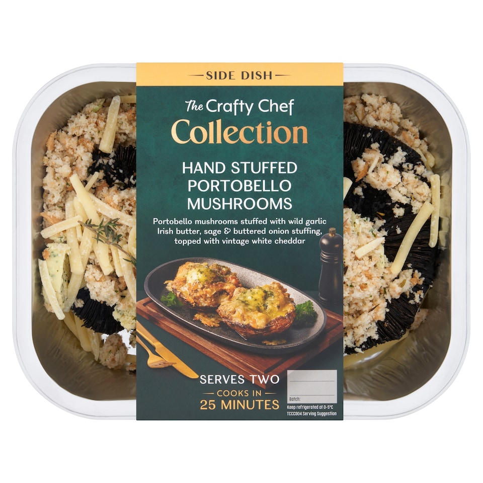 The Crafty Chef Collection Hand Stuffed Portobello Mushrooms 222g