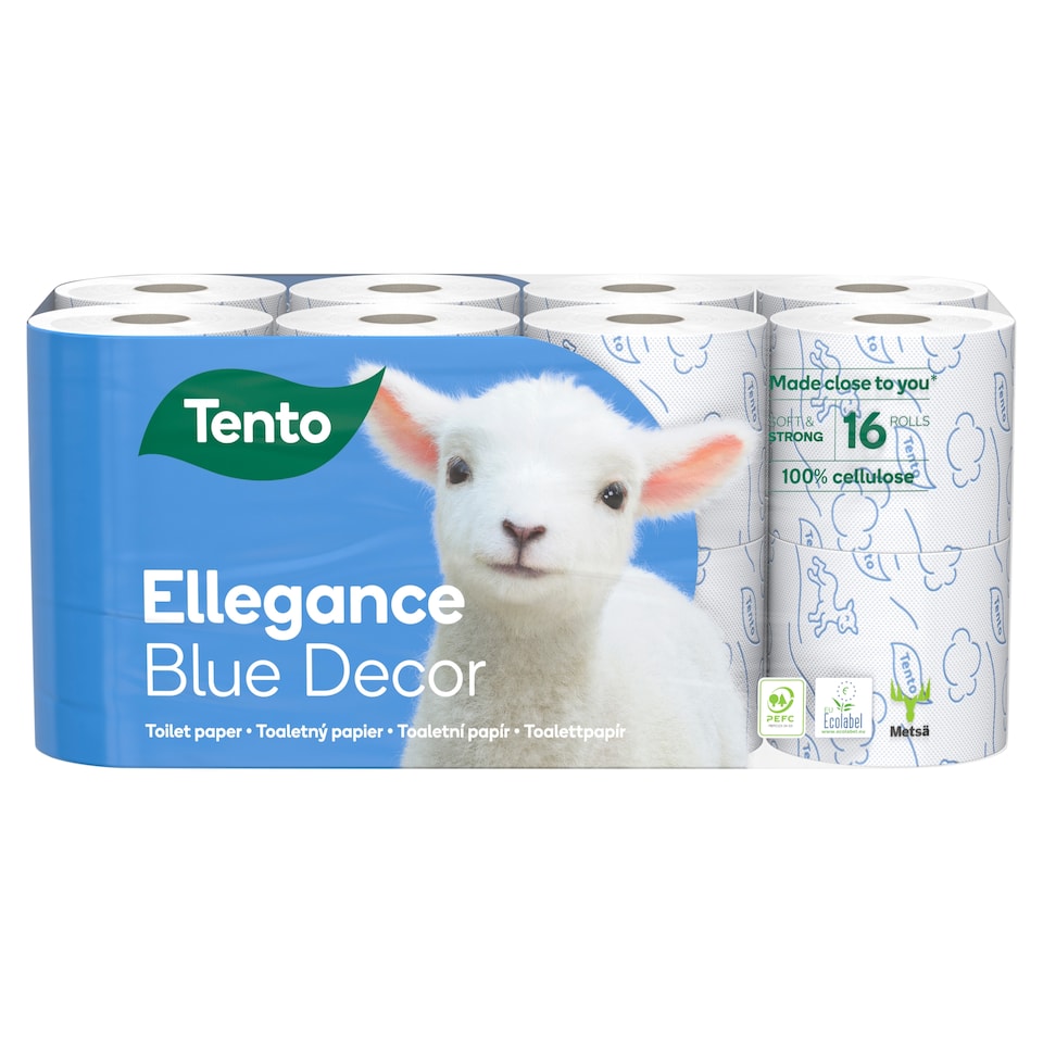 Tento Ellegance Blue Decor Toaletný papier 3-vrstvový 16 roliek