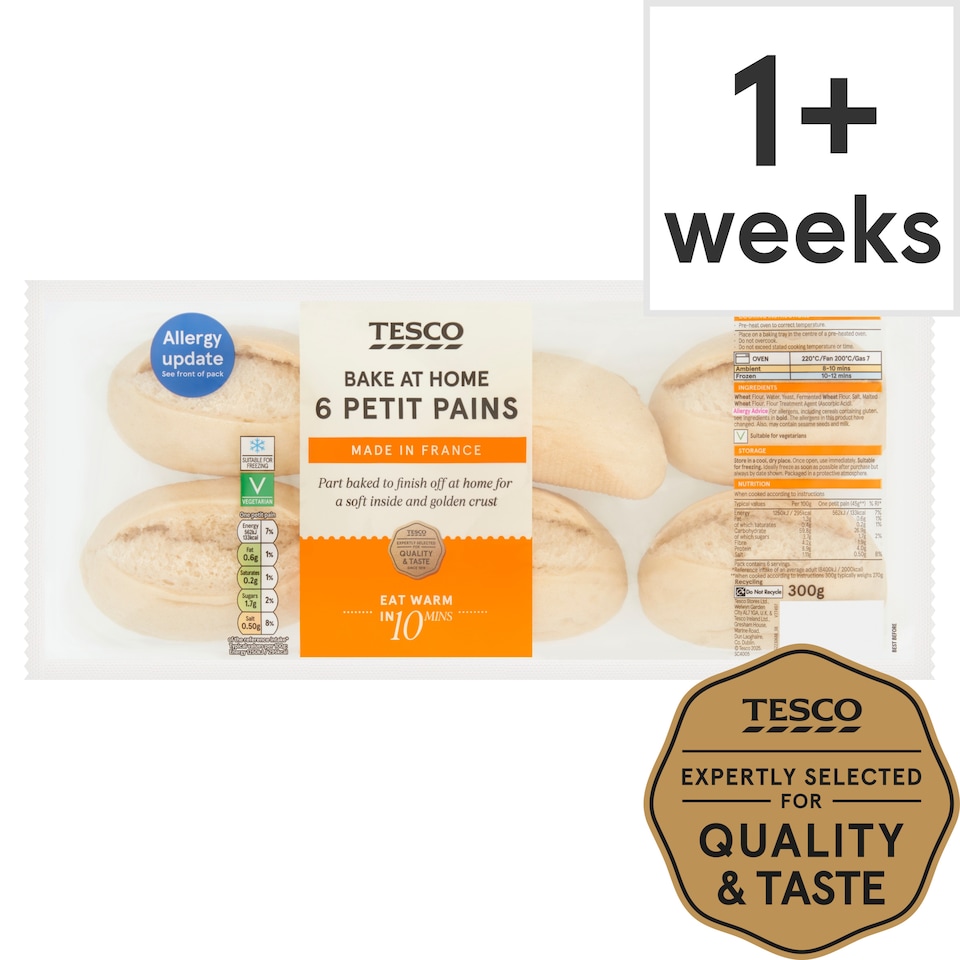 Tesco Bake At Home Petit Pain 6 Pack