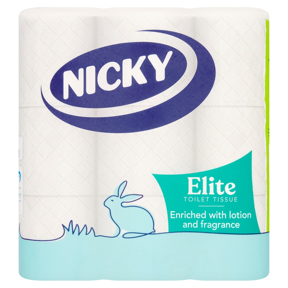 Nicky Elite White Toilet Tissue 9 Roll Pack