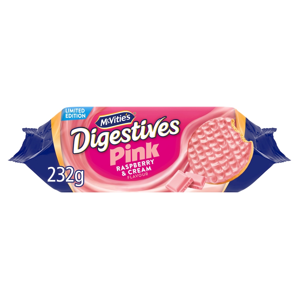 image 1 of McVitie's Digestives Pink Raspberry & Cream 232g