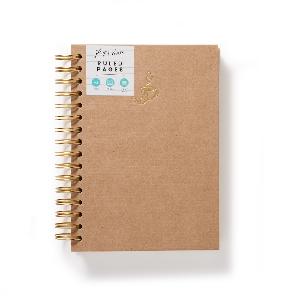 Paperchase Icons A5 Notebook - Coffee