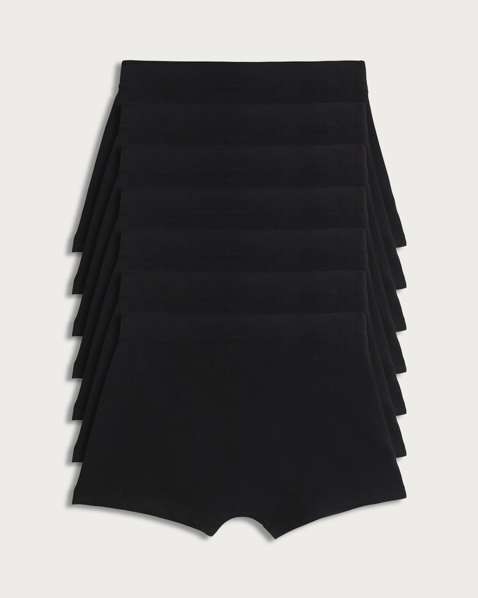 image 1 of F&F Girls 7-Pack Cotton Rich Shorts in Black