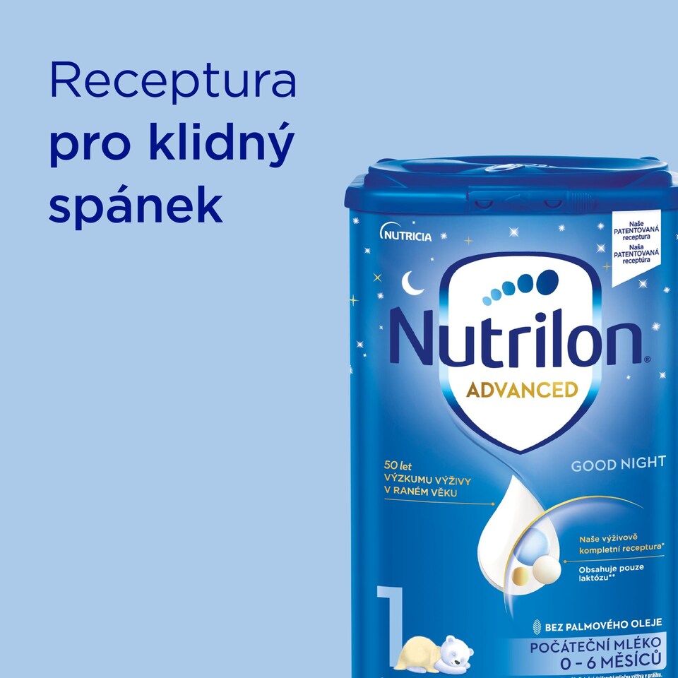 obrázok 1 z NUTRILON 1 Advanced Good Night počiatočné dojčenské mlieko 800g