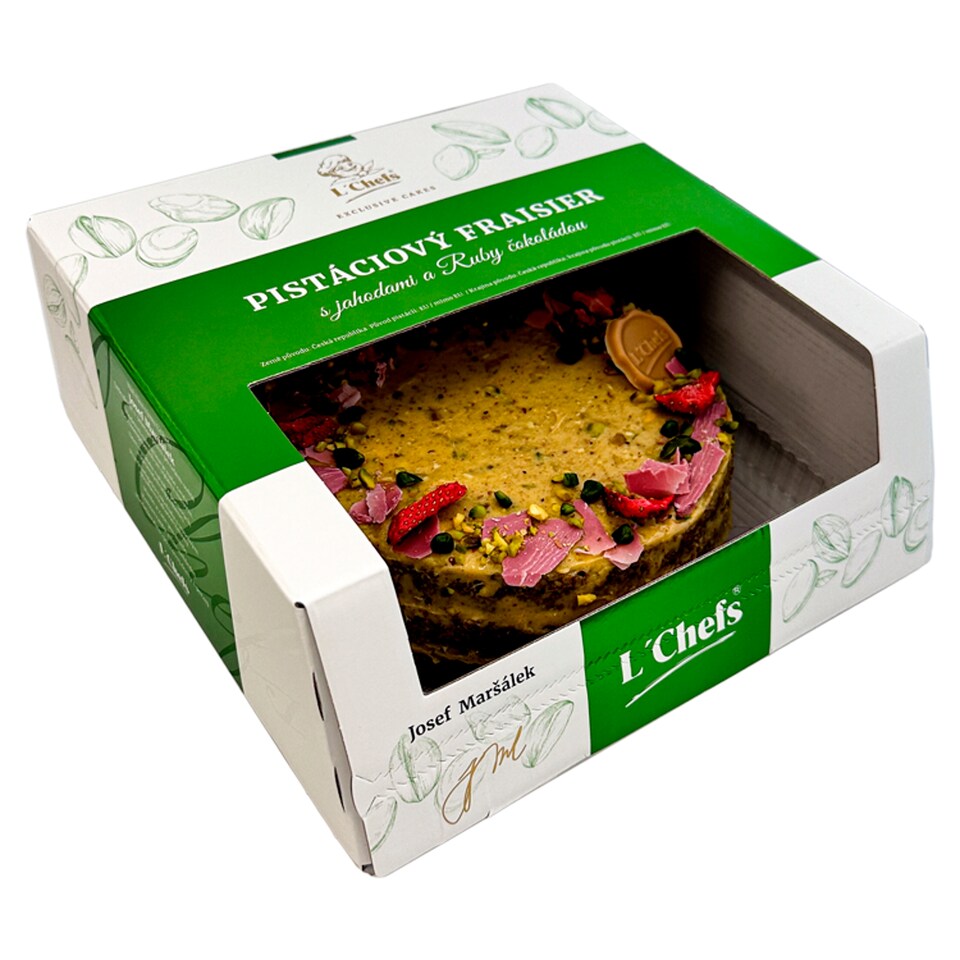 Obrázek 1 pro produkt L'Chefs Pistáciový Fraisier s jahodami a ruby čokoládou 600g