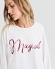 image 2 of F&F Pure Cotton Magical Slogan Pyjama Top in White
