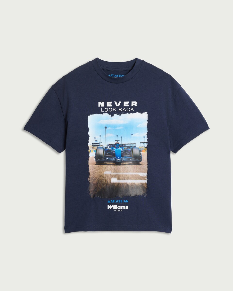 image 1 of Atlassian Williams F1 Team Pure Cotton T-Shirt in Navy