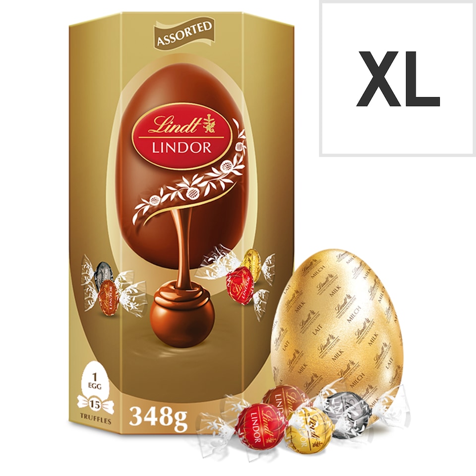 image 1 of Lindt Lindor Gold Milk Chocolate Easter Egg 348G