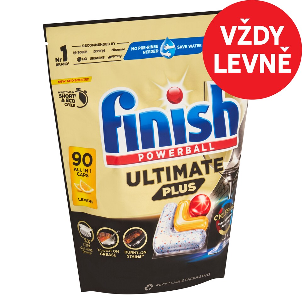 Obrázek 1 pro produkt Finish Ultimate Plus kapsle do myčky nádobí - Lemon 90 ks
