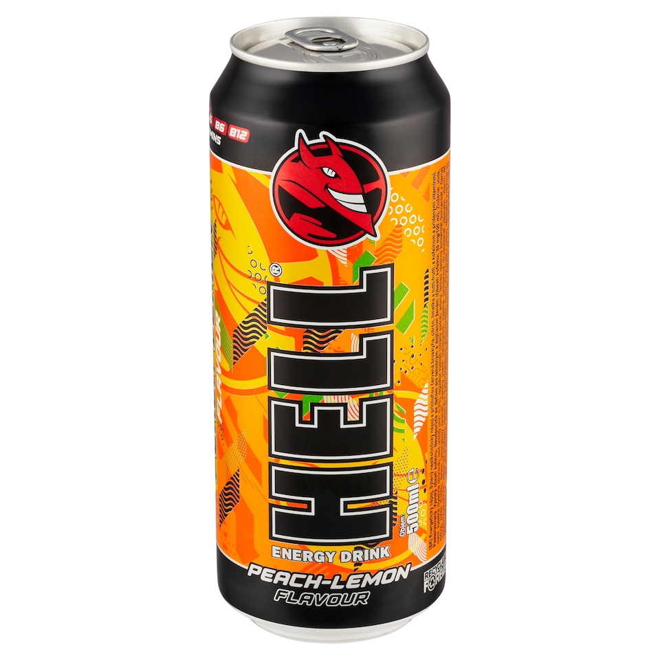 Hell Peach-Lemon energetický nápoj 500 ml