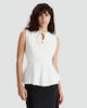 image 1 of F&F Tie Front Sleeveless Blouse in Ivory