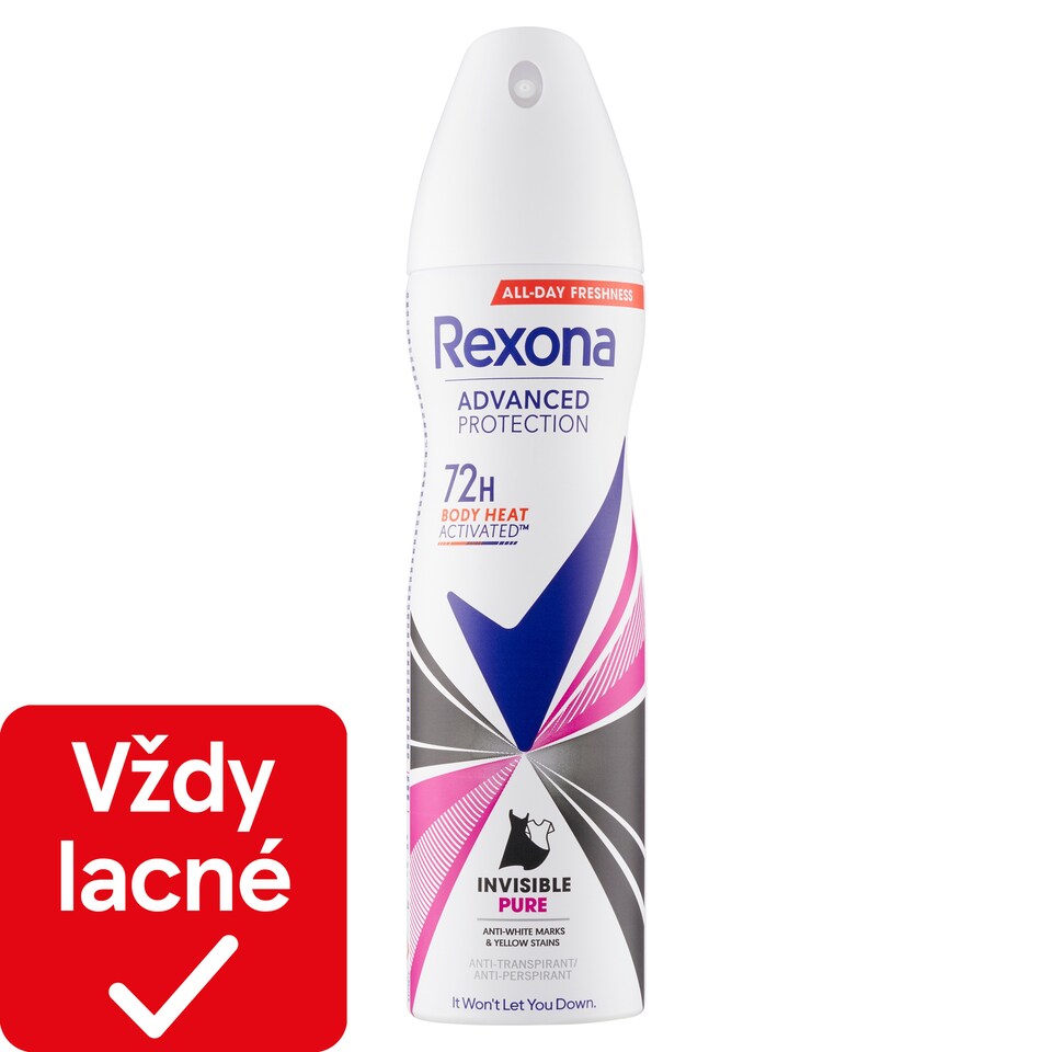 obrázok 1 z Rexona Advanced Protection Invisible Pure Antiperspirant sprej 150 ml
