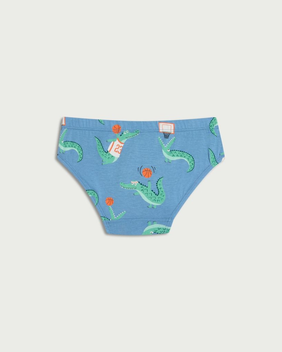 image 1 of F&F Boys 10-Pack Pure Cotton Crocodile Print Briefs in Multi