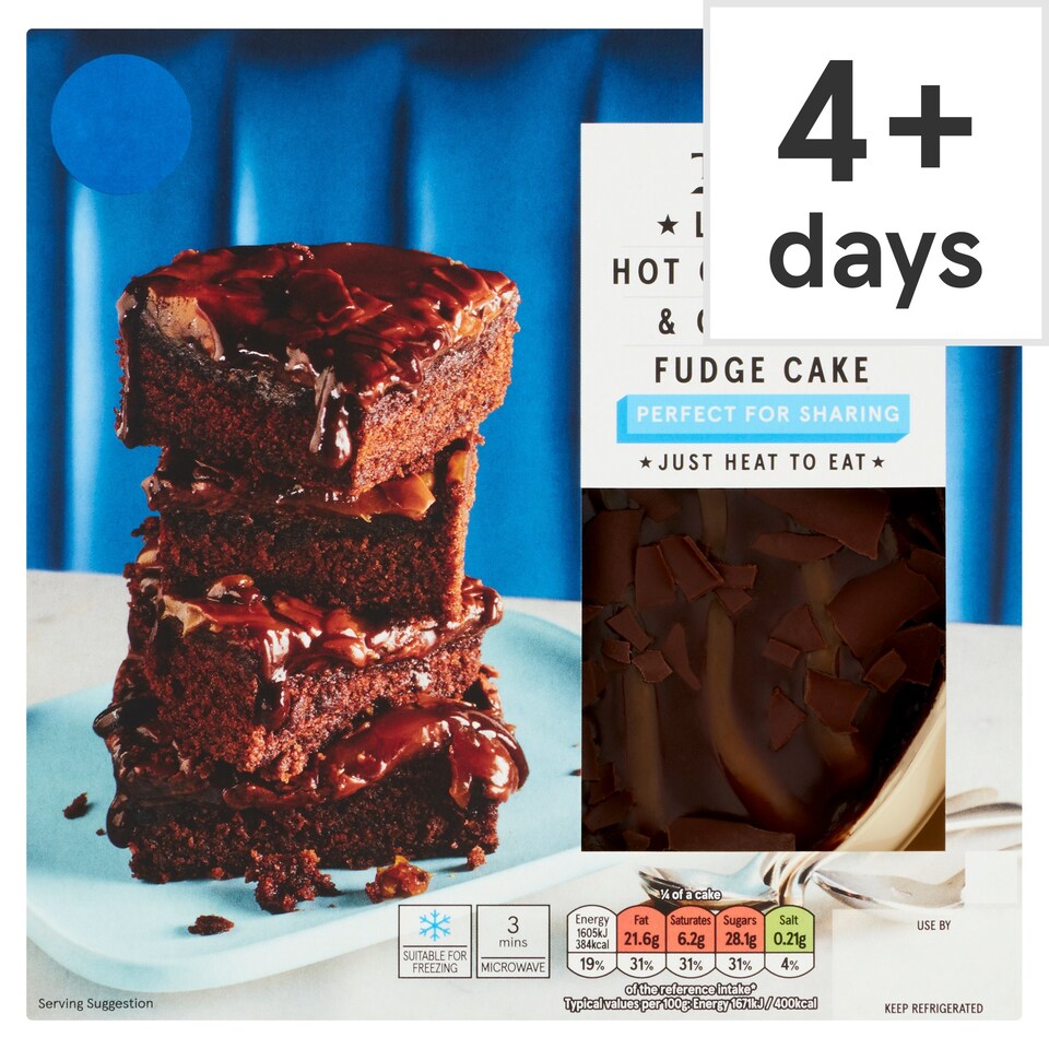 Tesco Loaded Hot Chocolate & Caramel Fudge Cake 385G Tesco Groceries