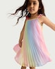 image 1 of F&F Girls Pleated Rainbow Dress in Multi