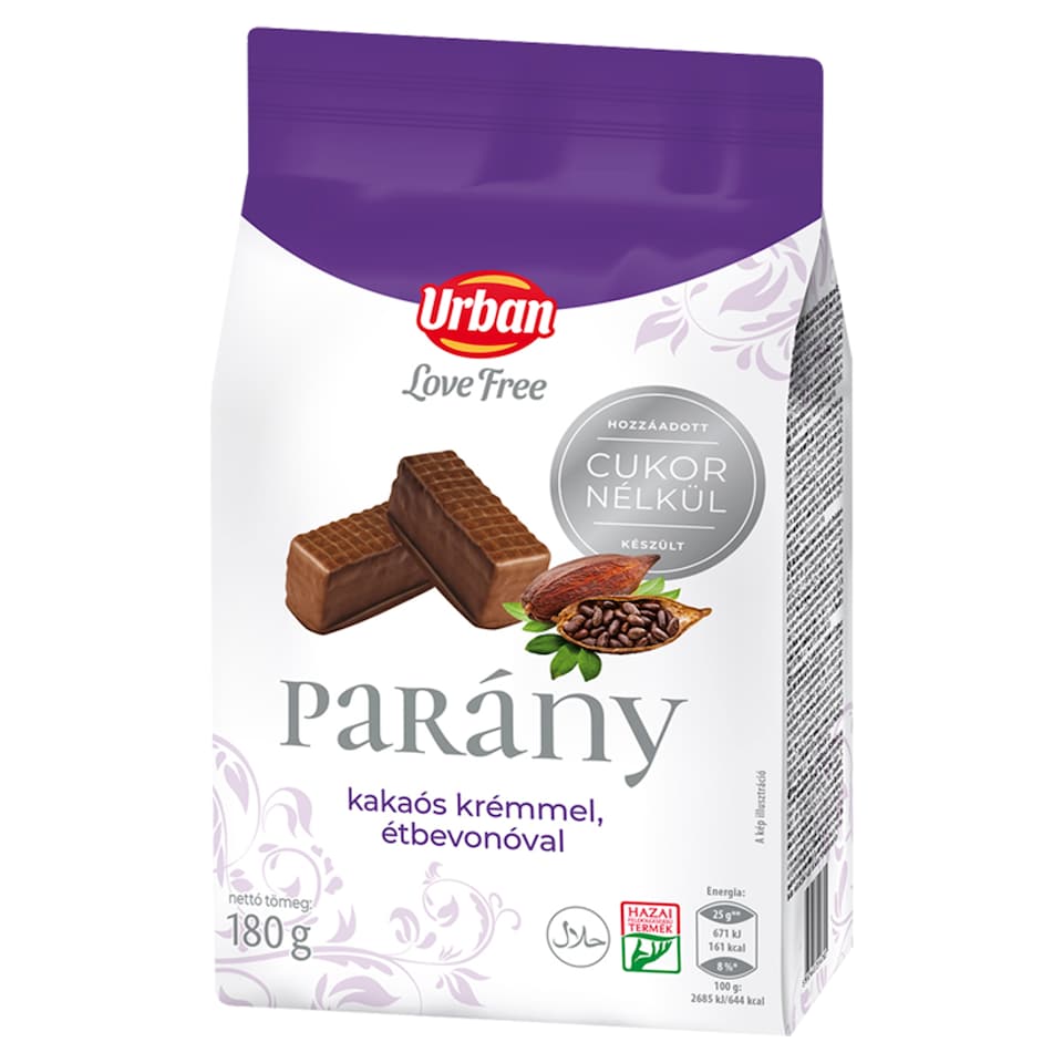  Urban LoveFree Dark Chocolate Coated Wafer without Added Sugar 180 g