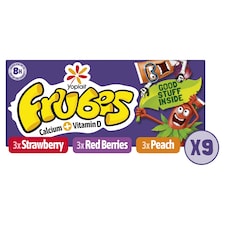 Yoplait Frubes Yoghurt Tubes - Strawberry, Red Berry & Peach 9x37g