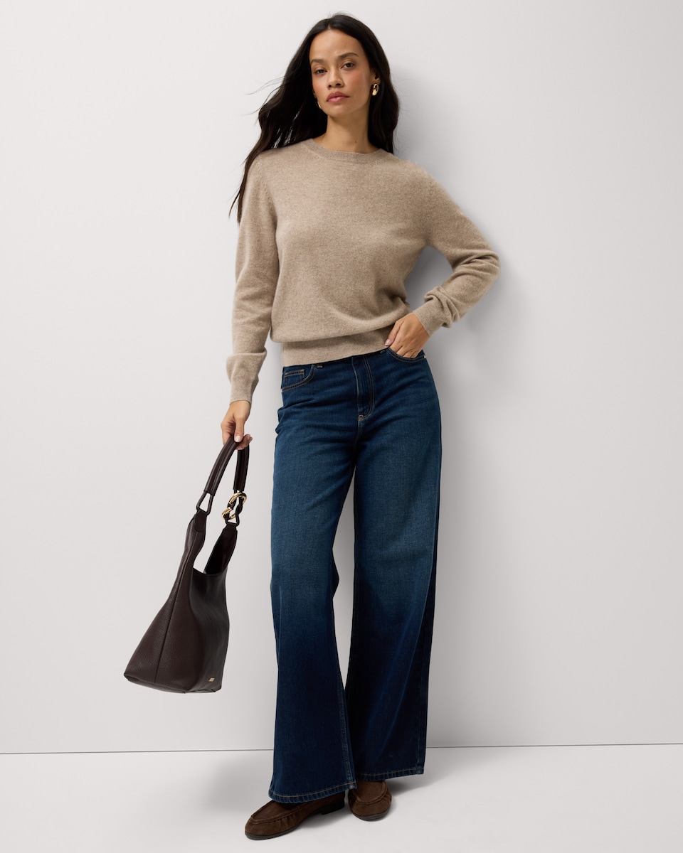 image 1 of F&F Pure Cashmere Crew Neck Jumper in Neutral