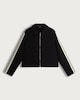 image 5 of The F&F Edit Striped Sleeve Zip Jacket in Black
