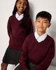 image 1 of F&F School Unisex 2-Pack Pure Cotton V-Neck Jumpers in Burgundy