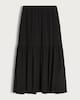image 5 of F&F Tiered Midi Skirt in Black