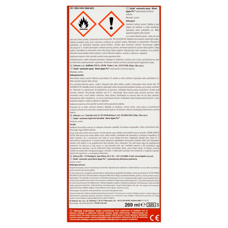 obrázok 1 z Glade Warm Apple Pie automatický osviežovač vzduchu 269 ml