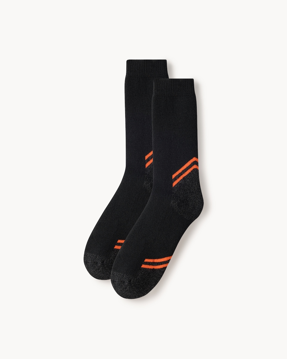 F&F 2-Pack Medium Warmth Workwear Socks in Black