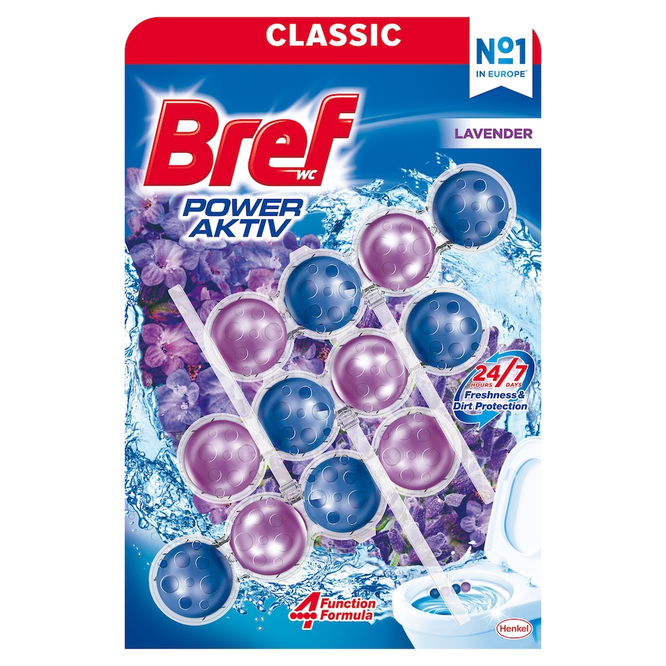 Bref Power Aktiv Lavender Solid Toilet Block 3 x 50 g