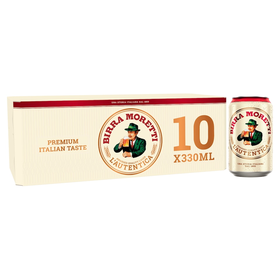 Birra Moretti Premium Lager Beer Can 10x330ml