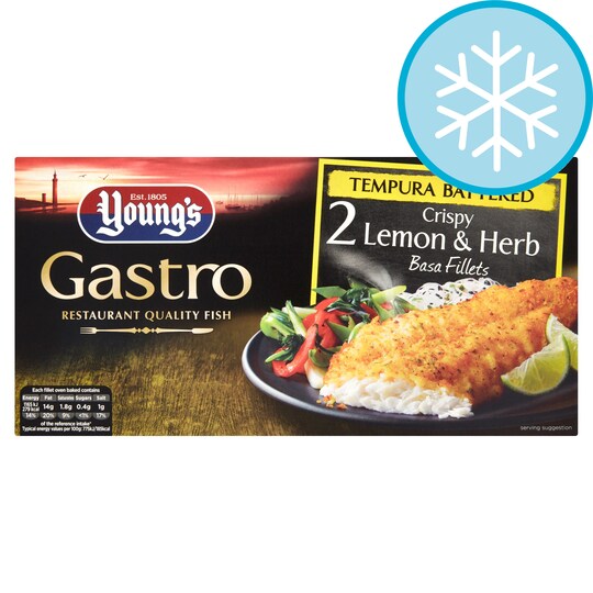 Youngs 2 Basa Fillets Tempura Batter 320G