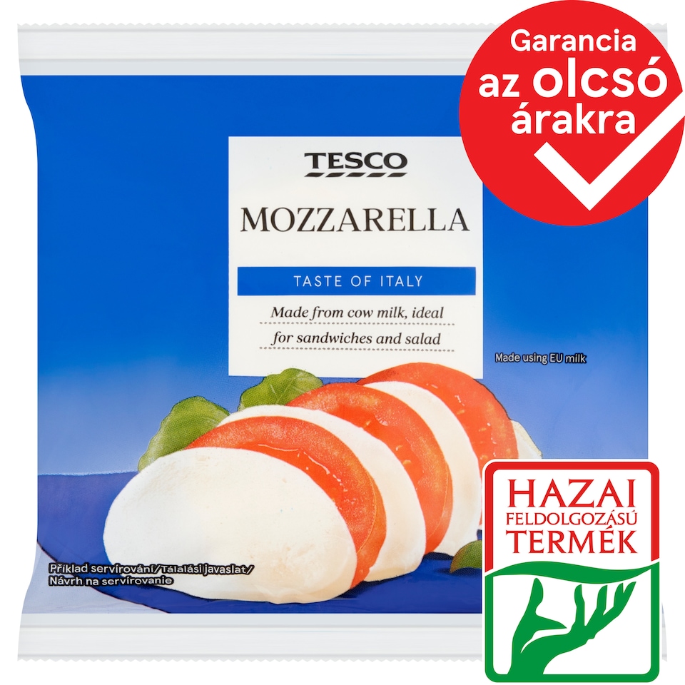 Tesco félzsíros, lágy mozzarella sajt sós lében 125 g