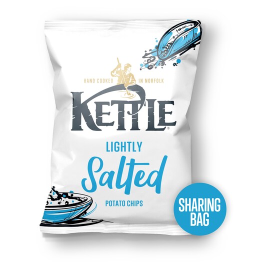 Kettle Lightly Salted Potato Chips 130G Tesco Groceries