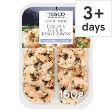 Tesco Lemon & Garlic King Prawns 150G