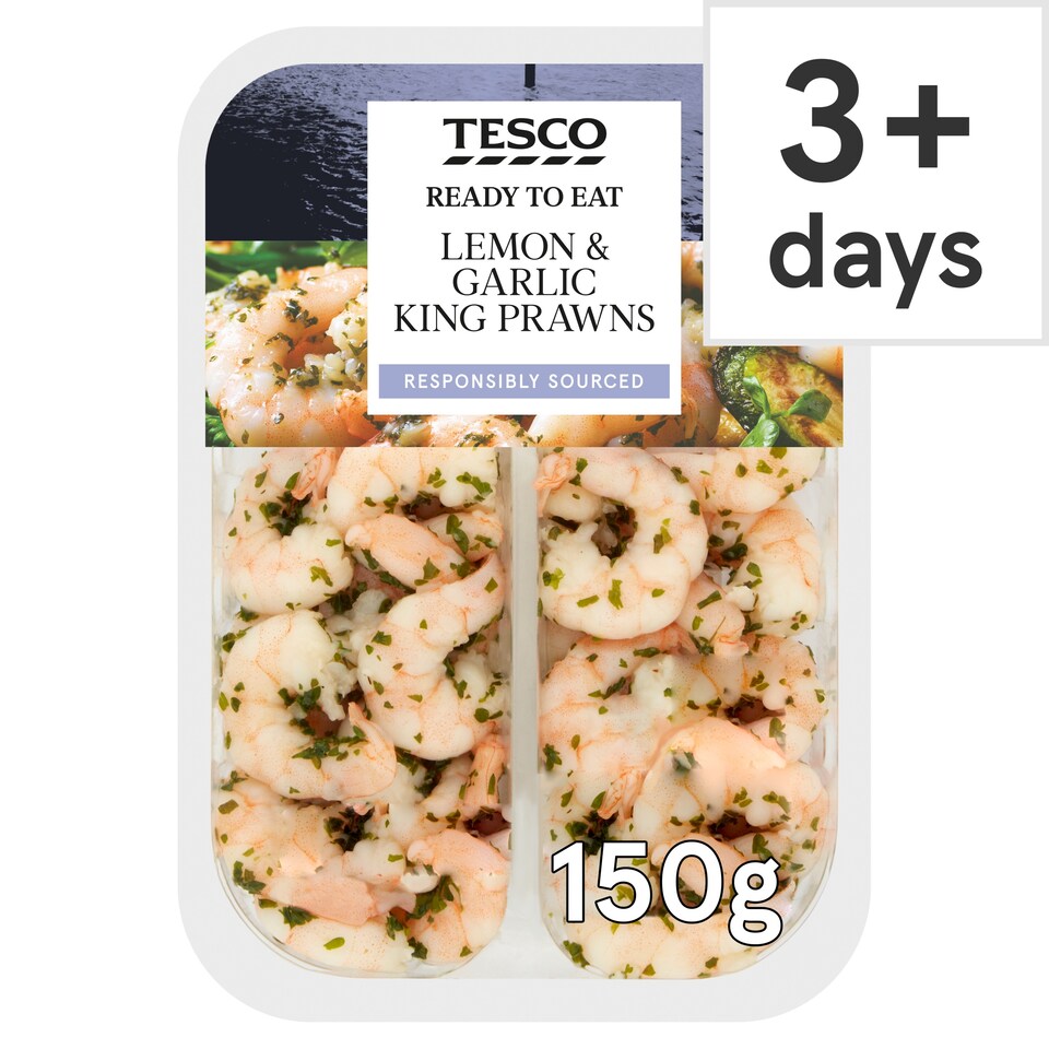 Tesco Lemon & Garlic King Prawns 150G