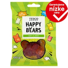 Tesco Happy Bears želé cukríky s ovocnými príchuťami 100 g
