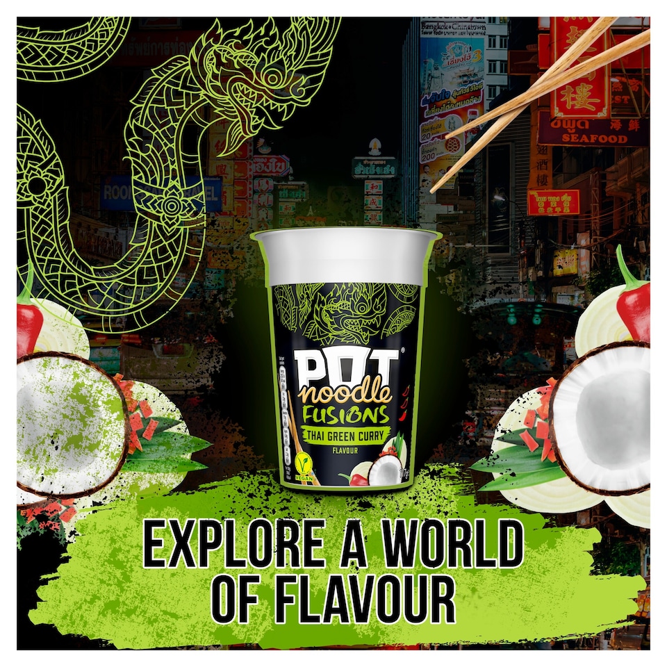 image 1 of Pot Noodle Fusions Thai Green Curry Instant Noodles 117g