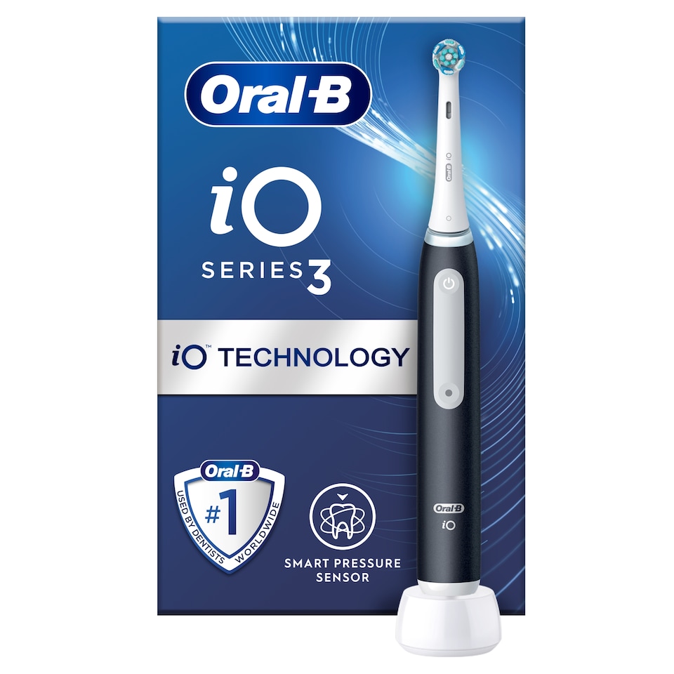 image 1 of Oral-B iO 3 Black Electric Toothbrush Designed By Braun