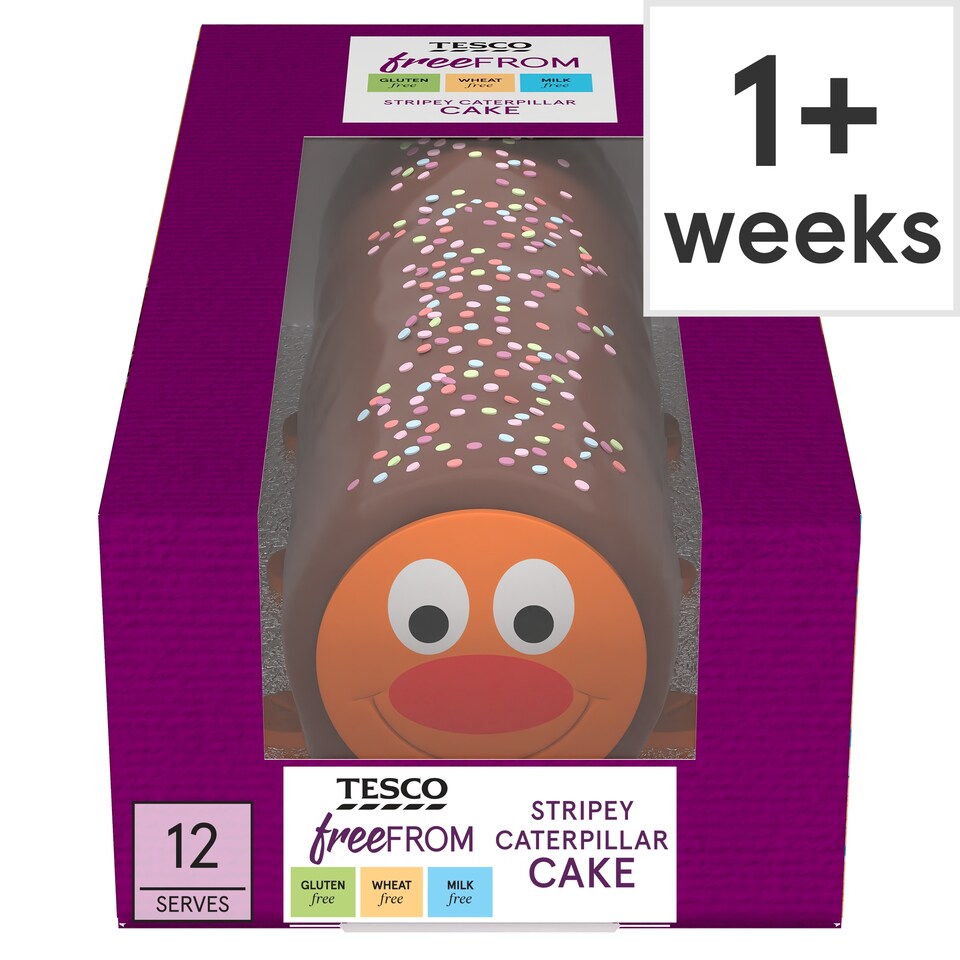 Tesco Free From Stripey The Caterpillar Cake - Chocolate